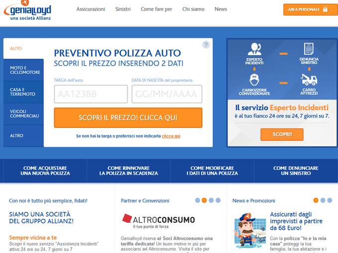 Genialloyd, un Esperto incidenti attivo h24